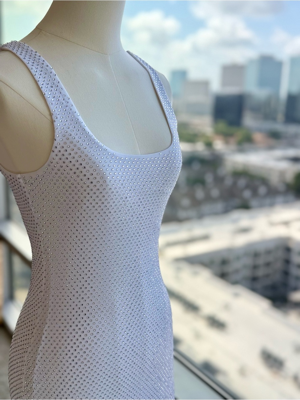 NWT That’s So Fetch Embellished Rhinestone Mini Dress White US 4